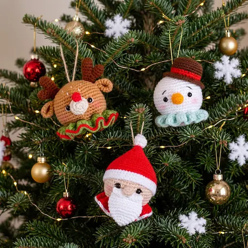 Esferas navideñas tejidas a crochet