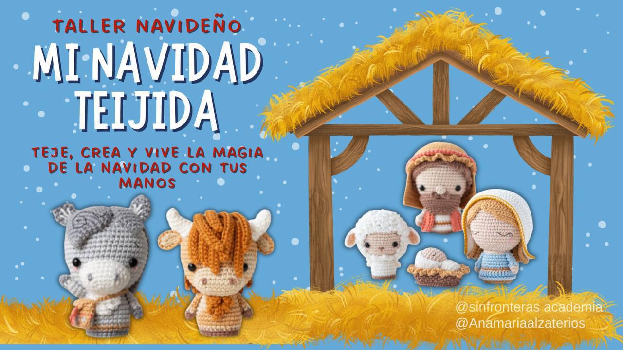 Pesebre y figuras navideñas tejidas a crochet del Taller Mi Navidad Tejida