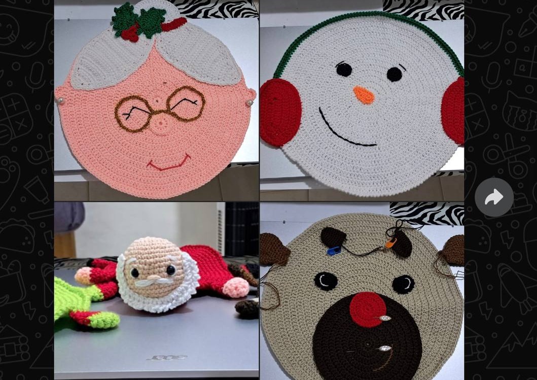 Individuales navideños tejidos a crochet